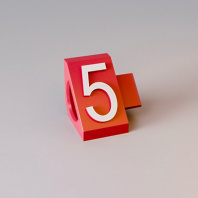 Наборный призматический ценник, белая цифра "5" на красном фоне, высота 10мм, упаковка 10 штук Наборный призматический ценник, белая цифра "5" на красном фоне, высота 10мм, упаковка 10 штук