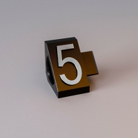 Наборный призматический ценник, серебряная цифра "5" на чёрном фоне, высота 10мм, упаковка 10 штук Наборный призматический ценник, серебряная цифра "5" на чёрном фоне, высота 10мм, упаковка 10 штук