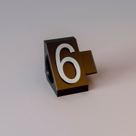 Наборный призматический ценник, серебряная цифра "6" на чёрном фоне, высота 10мм, упаковка 10 штук Наборный призматический ценник, серебряная цифра "6" на чёрном фоне, высота 10мм, упаковка 10 штук