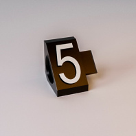 Наборный призматический ценник, белая цифра "5" на черном фоне, высота 10мм, упаковка 10 штук Наборный призматический ценник, белая цифра "5" на черном фоне, высота 10мм, упаковка 10 штук